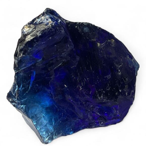 Cobalt Art Glass Cullet Glowing Manganese Slag Glass #4GL188 - Picture 3 of 8